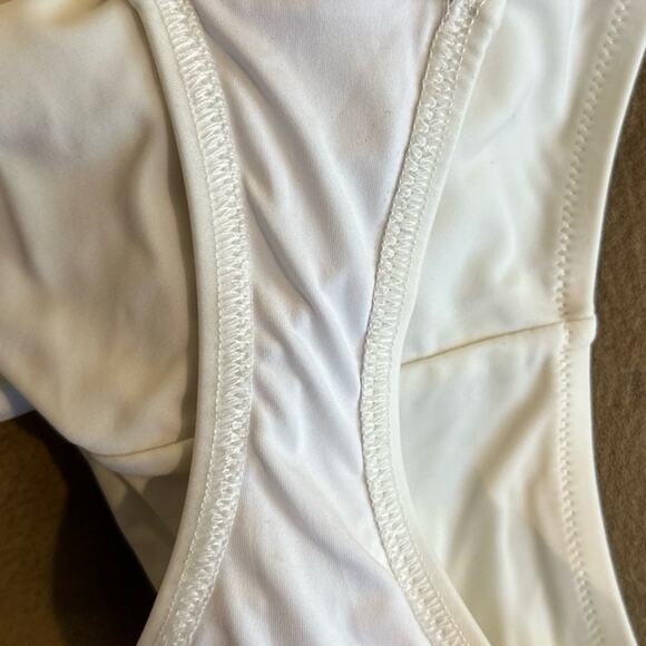 Milly Minis One Piece Swimsuit White Wavy Rainbow Stripe Made in USA Size 12 - Picture 5 of 9